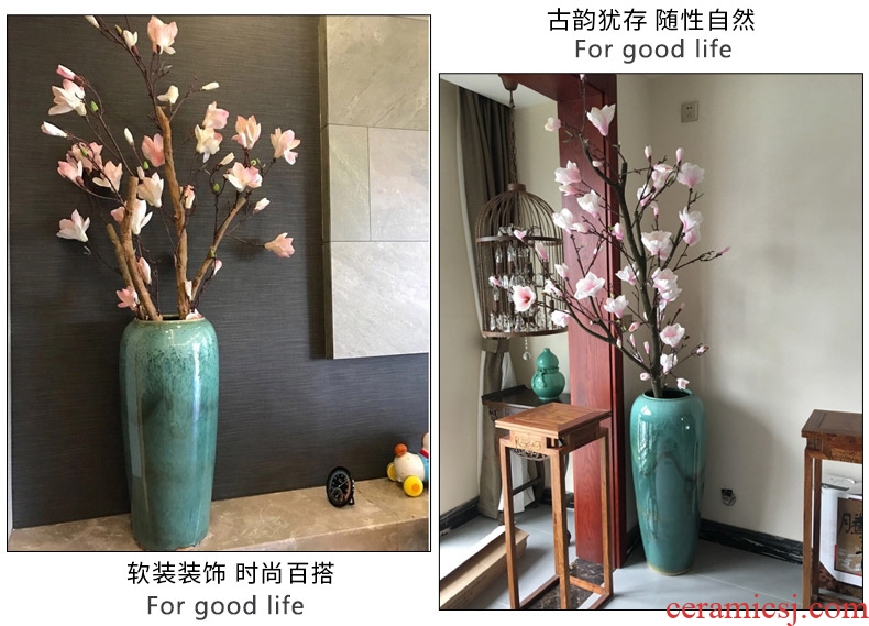 Hand - made riches and honour auspicious peony of large blue and white porcelain vase of jingdezhen ceramics sitting room adornment big furnishing articles - 42466682168