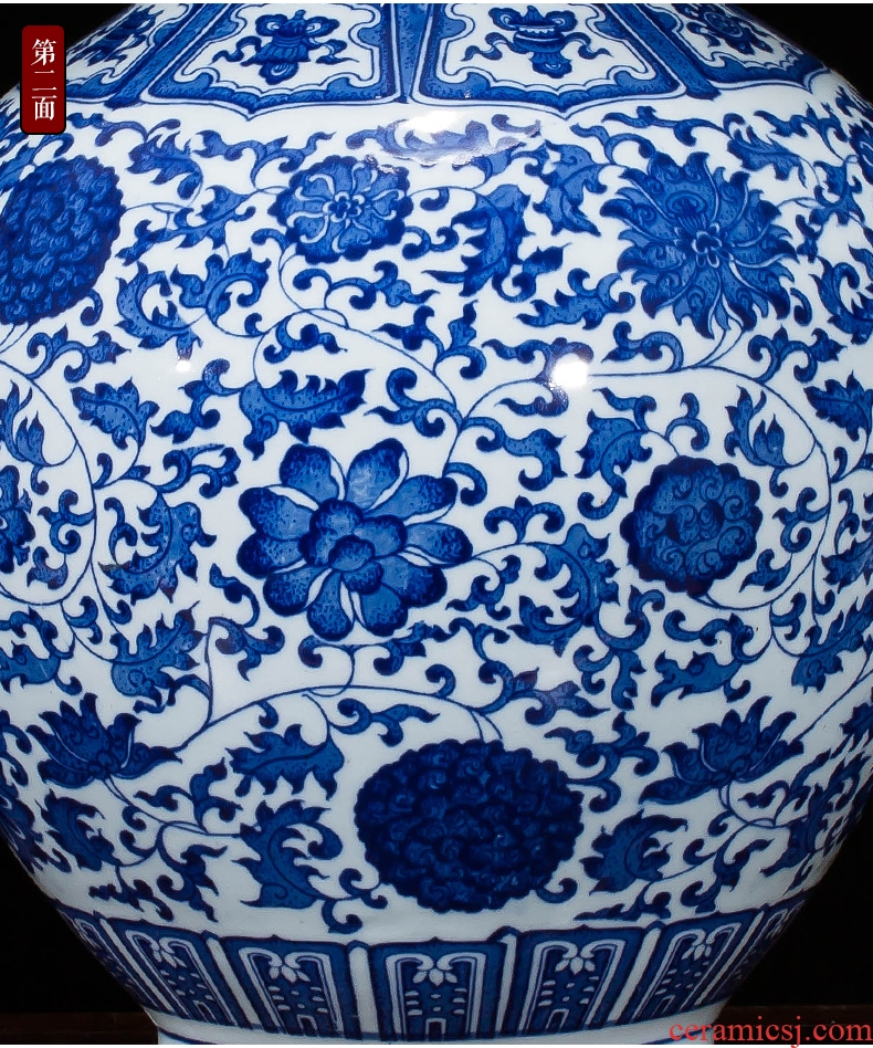 Jingdezhen ceramics China red high sitting room of large vases, large TV ark, villa decorations furnishing articles - 559134864013