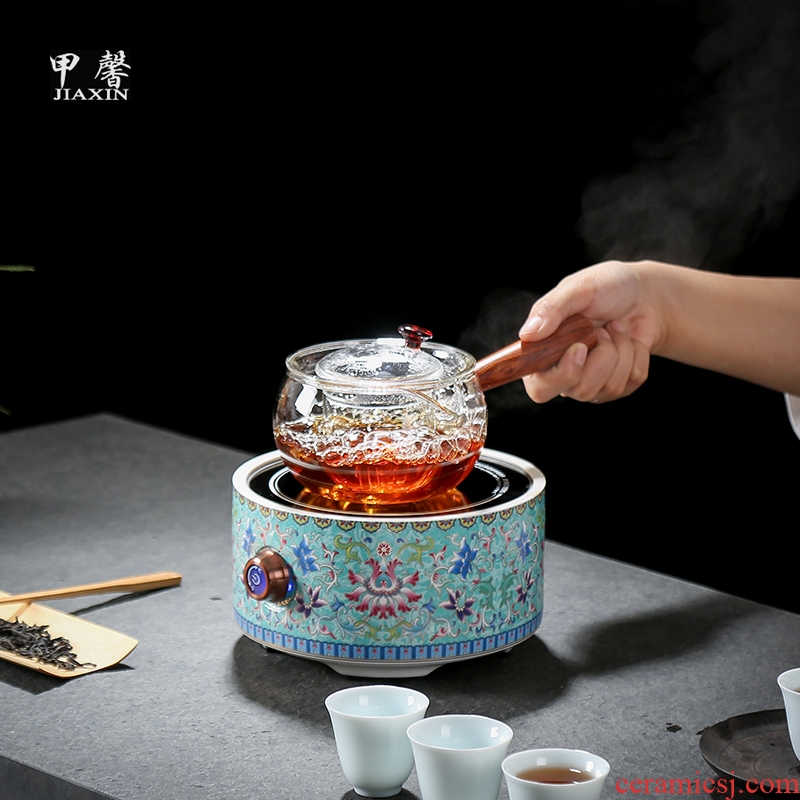 JiaXin more heat resistant glass side pot teapot ceramic electric TaoLu boiled tea, electric kettle flower pot