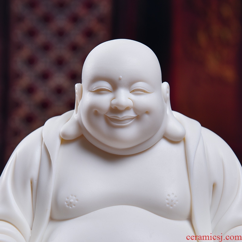 Oriental soil dehua white porcelain Lin Luyang master ceramic its art maitreya D01-504/sit down