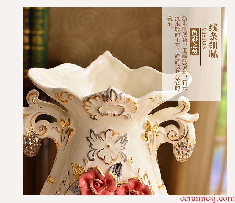 Jingdezhen ceramics high temperature hand - made China red large gourd vases landscape painting porcelain decorative furnishing articles - 567506535653