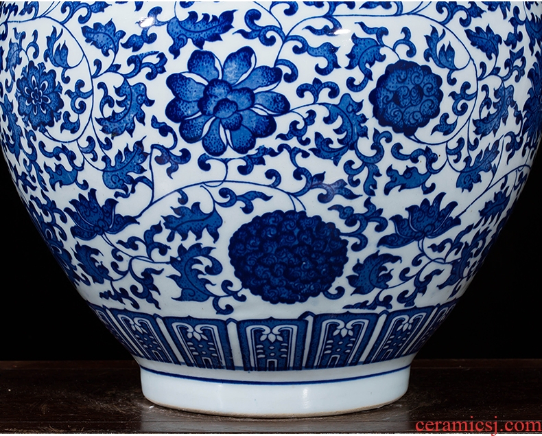Jingdezhen ceramics China red high sitting room of large vases, large TV ark, villa decorations furnishing articles - 559134864013
