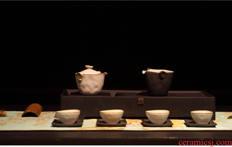 Million kilowatt/hall tea tray rectangle thick ceramic tea home tea tao drainage kung fu tea tray 3 series of modern wind