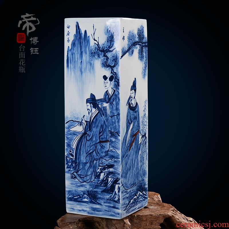 Jingdezhen ceramic hand-drawn characters ceramic vase fashionable classical masterpieces by famous writers home furnishing articles sitting room adornment