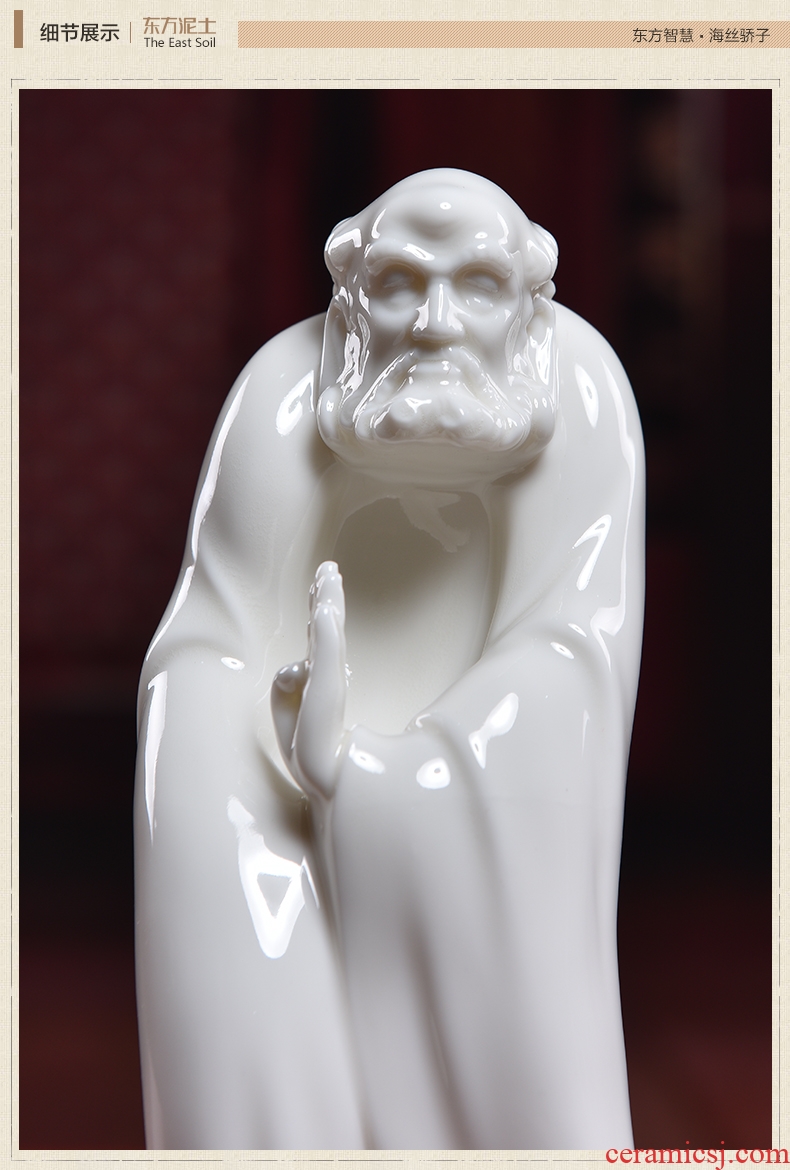 Oriental soil creative Chinese zen ceramic figures laozi furnishing articles household soft adornment ornament/dharma