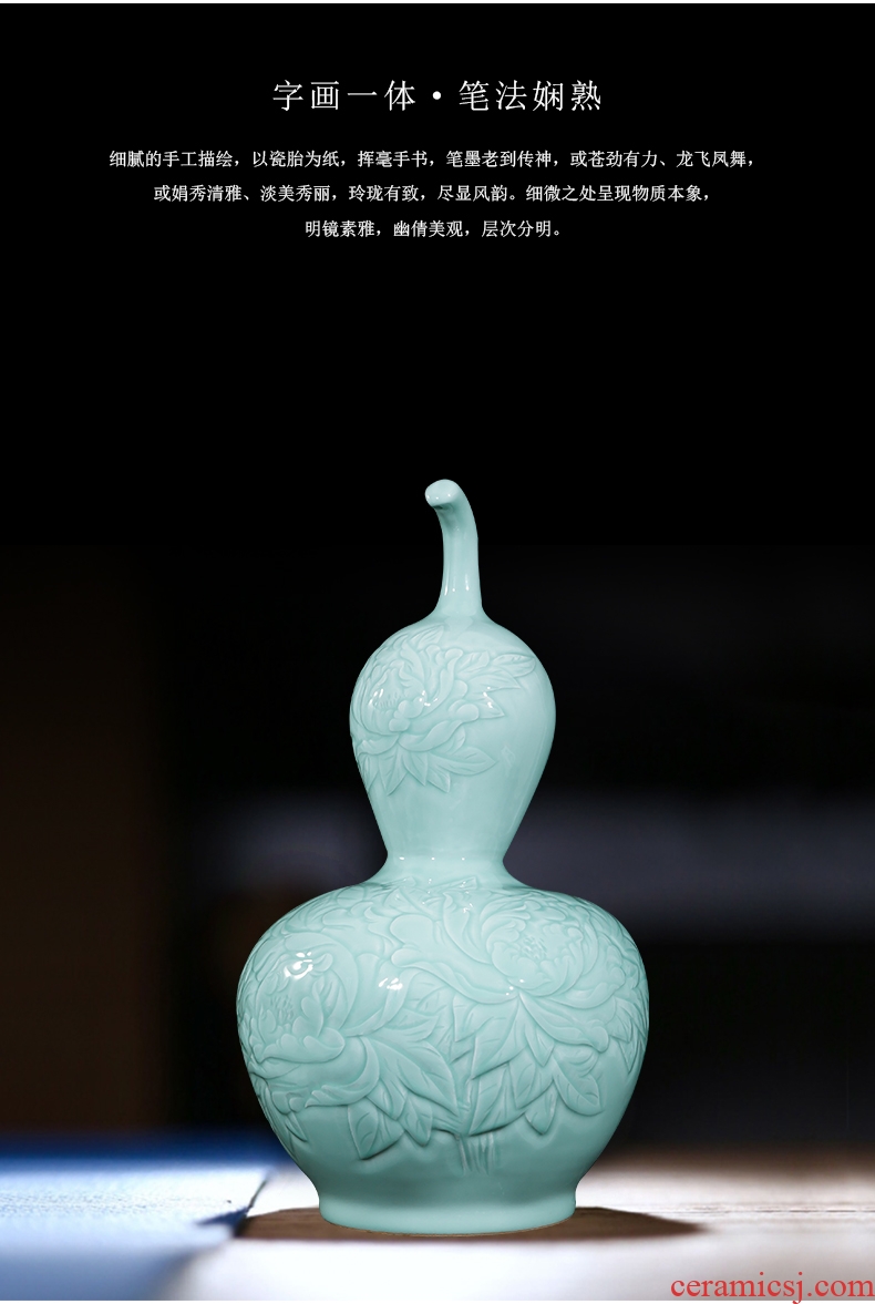 Jingdezhen ceramic celebrity master hand draw more than jiangshan jiao large vases, home decoration villa hotel furnishing articles - 570821517544