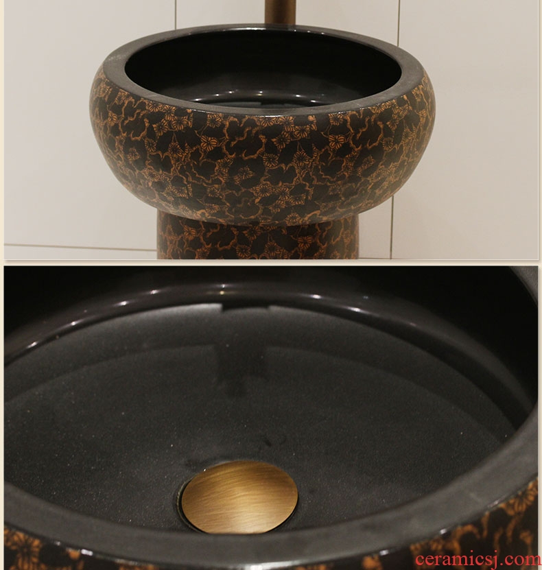 Jingdezhen art basin to the balcony outdoor ceramic column one-piece stage basin lavatory toilet lavabo