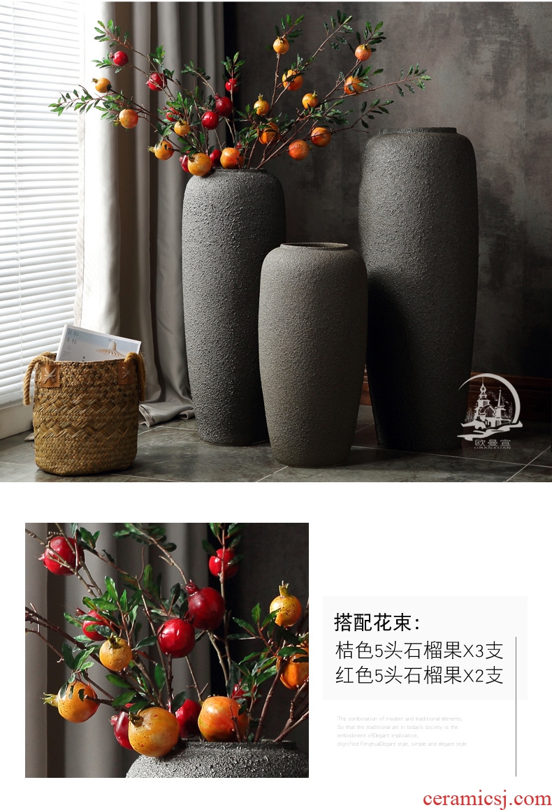 Jingdezhen ceramic floor vase modern European household soft adornment sitting room hotel villa place big vase - 568908795064