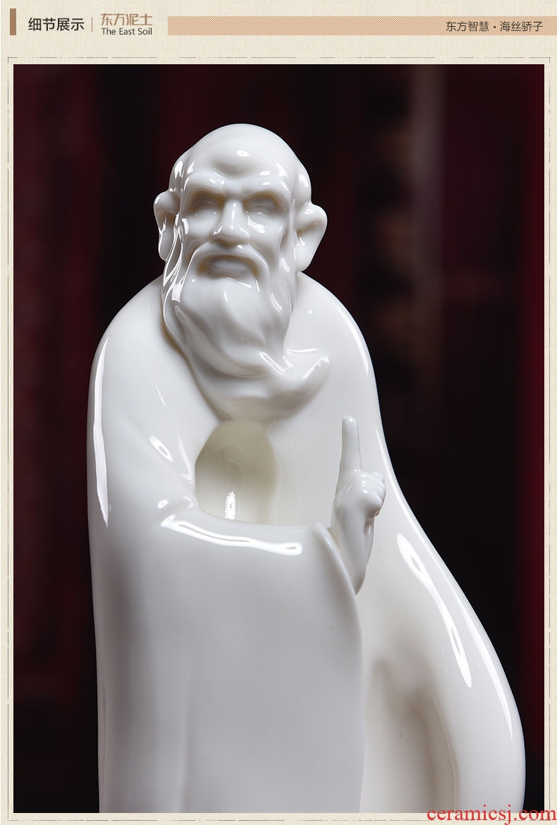 Oriental soil creative Chinese zen ceramic figures laozi furnishing articles household soft adornment ornament/dharma