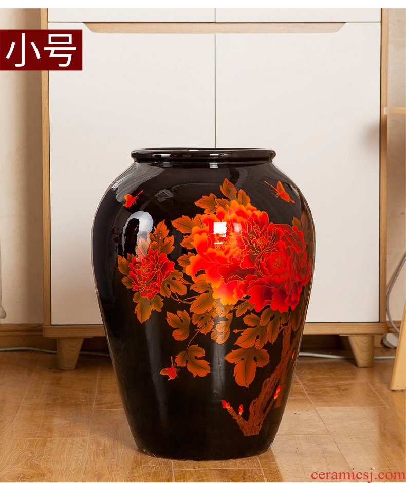 Jingdezhen ceramic light big vase key-2 luxury ground flower arranging place decoration to the hotel villa living room dry flower POTS restoring ancient ways - 571726523829