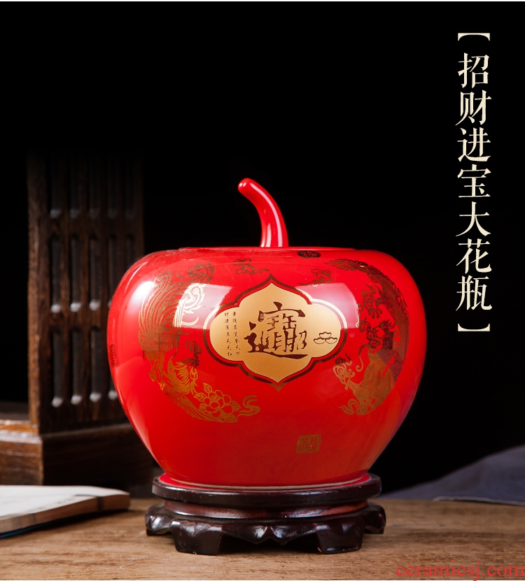 Jingdezhen ceramic vases, a thriving business Chinese red porcelain furnishing articles sitting room ark, crafts home decoration