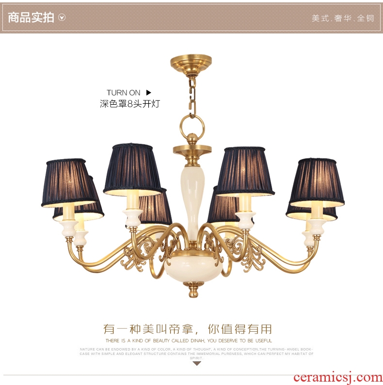 American country full ceramic cooper droplight sitting room key-2 luxury restaurant atmosphere contracted and I bedroom lamp villa, lamps and lanterns