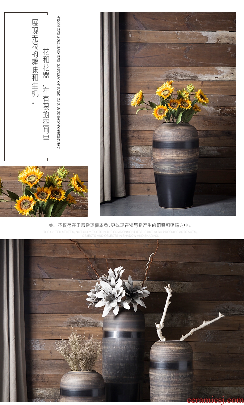 Jingdezhen ceramic floor big vase club hotel decoration flower flower implement big sitting room porch furniture furnishing articles - 570389413928