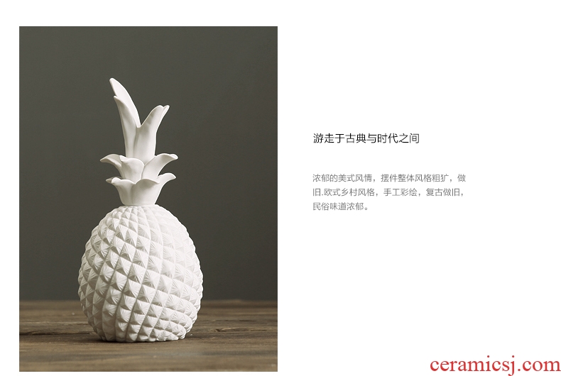 【 for 】 pineapple furnishing articles matte white ceramic soft adornment ornament adornment of contemporary and contracted sitting room wine