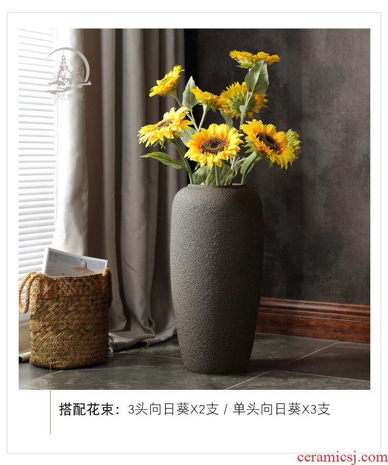 Jingdezhen ceramic open the slice of a large vase archaize crack glaze painting the living room the hotel decoration clear - 568908795064