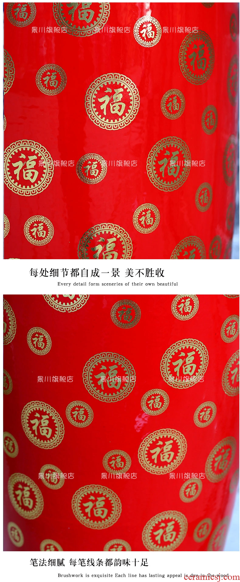 Jingdezhen new Chinese style of large vases, furnishing articles sitting room hotel villa clubhouse decorations ceramics large floral outraged - 528440553262
