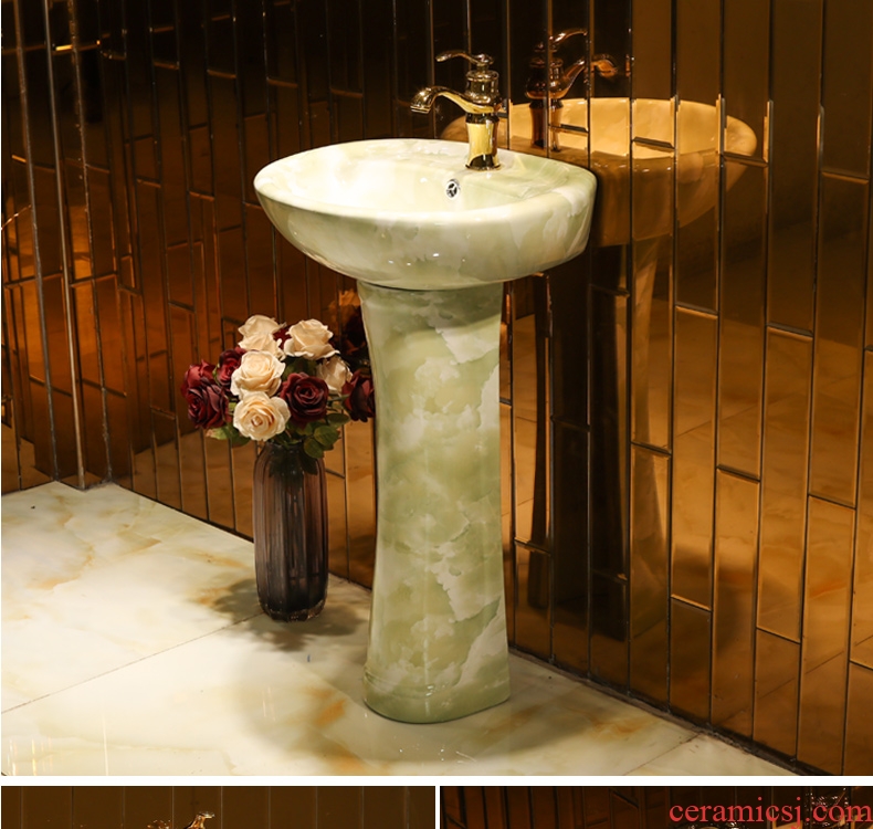 Ceramic vertical column type lavatory balcony column basin floor toilet lavabo basin one column
