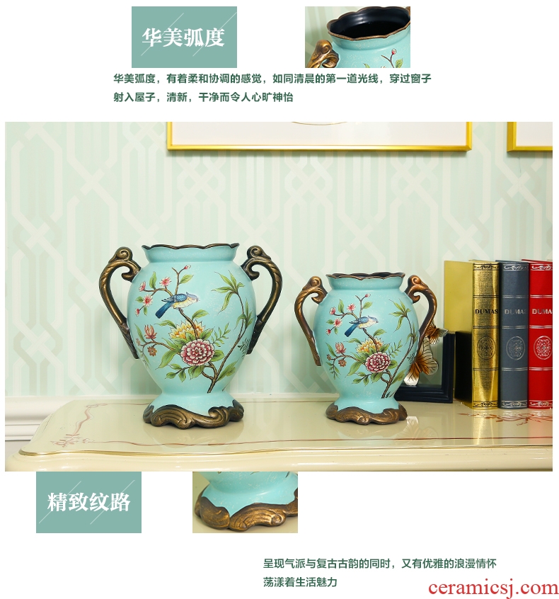 Be born big ceramic vase Chinese style restoring ancient ways furnishing articles sitting room hotel lobby up household soft adornment flower arranging device - 569011626042