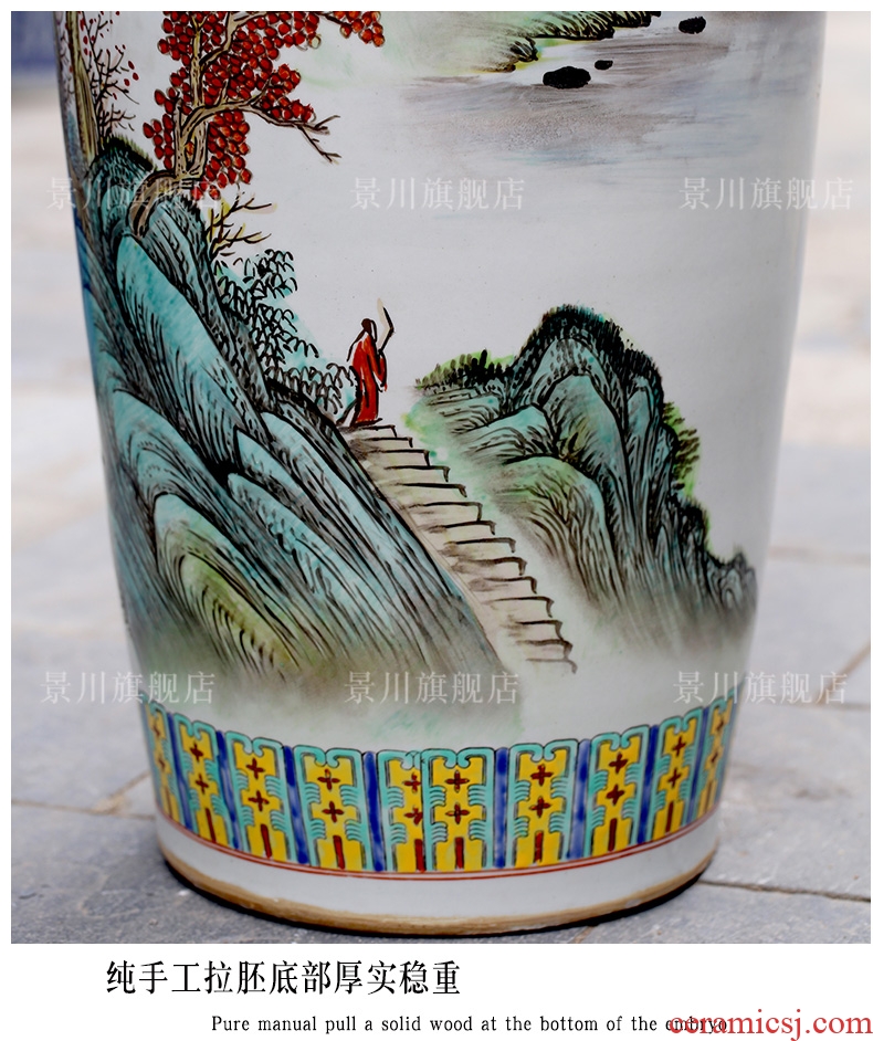 Ground vase large rural Chinese style restoring ancient ways is inserted dried flowers coarse pottery sitting room hotel villa clay ceramic furnishing articles - 534379978458