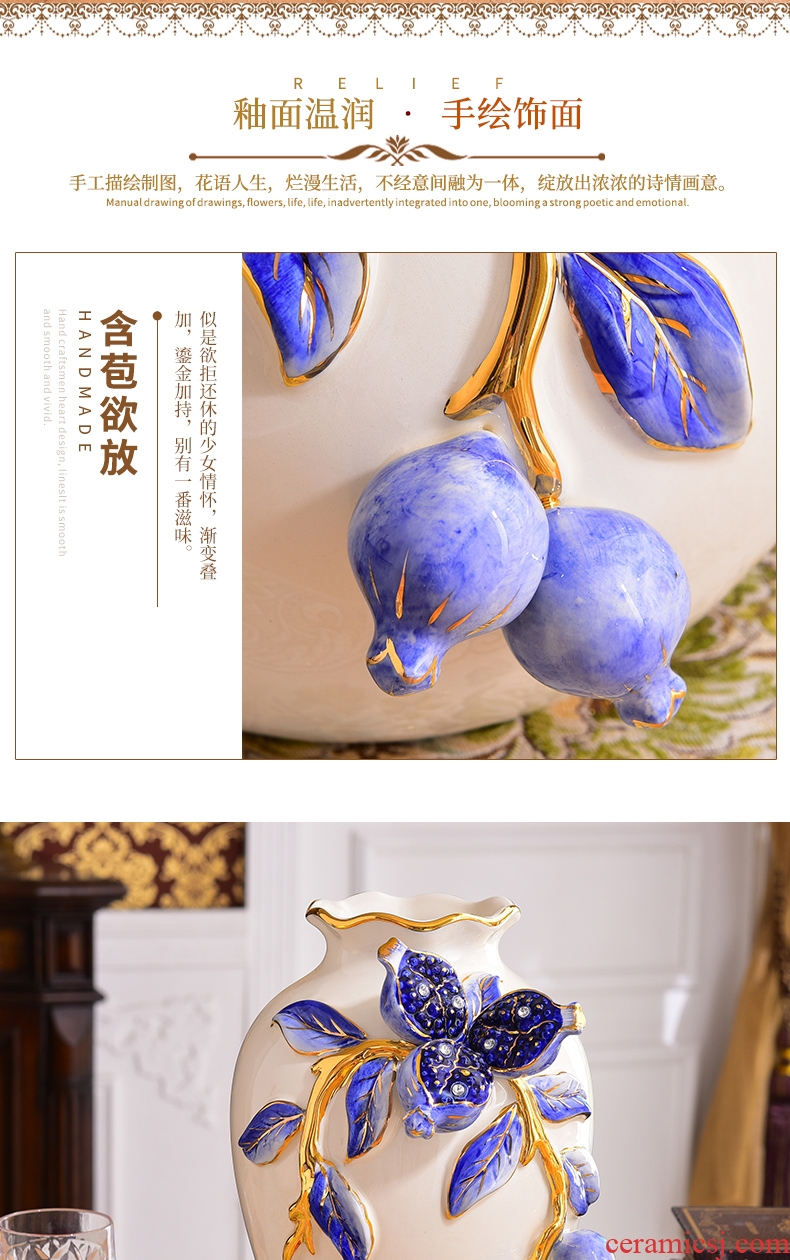 Jingdezhen ceramic vase of large sitting room porch villa Chinese zen dry flower, flower POTS to restore ancient ways furnishing articles - 557598046832