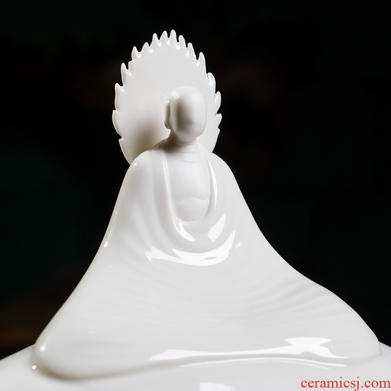 The east mud dehua white porcelain ceramic crafts home furnishing articles zen porcelain carving arts empty/D48-35