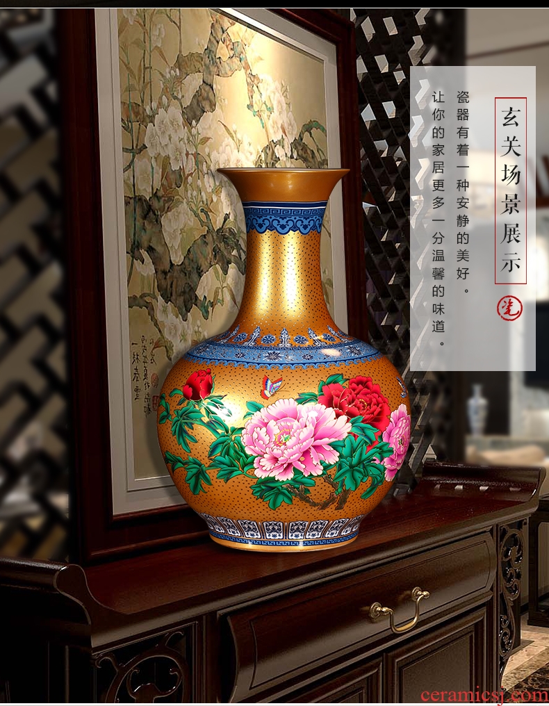 Jingdezhen porcelain of large vases, ceramic furnishing articles hand - made flower arranging large new Chinese idea gourd bottle decoration decoration - 572029126866