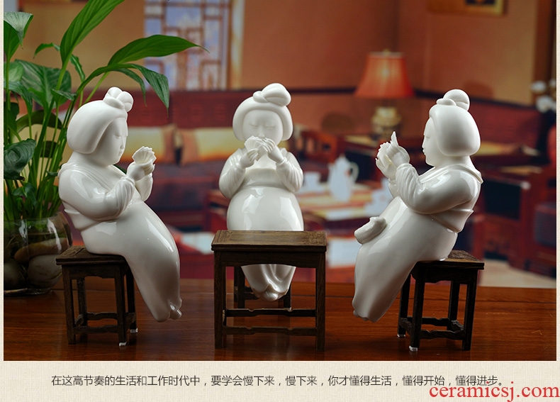 Oriental soil dehua white porcelain ceramic its craft decorations home sitting room place furnishing articles/D44-24