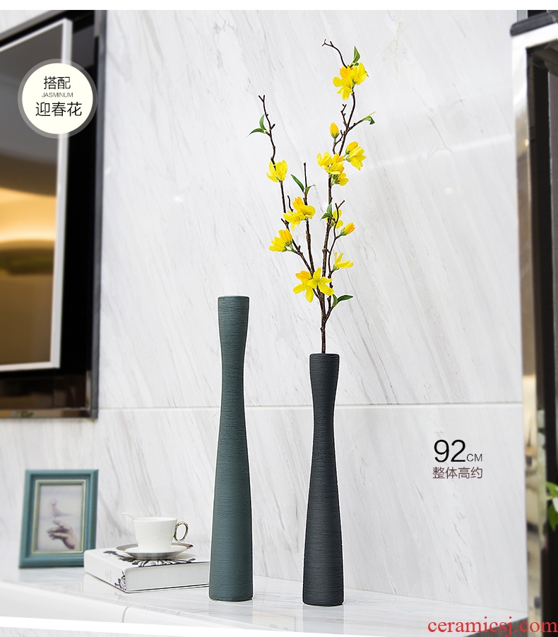 I and contracted land large white ceramic vase flower arranging dried flowers, creative home sitting room large adornment furnishing articles - 558781186104