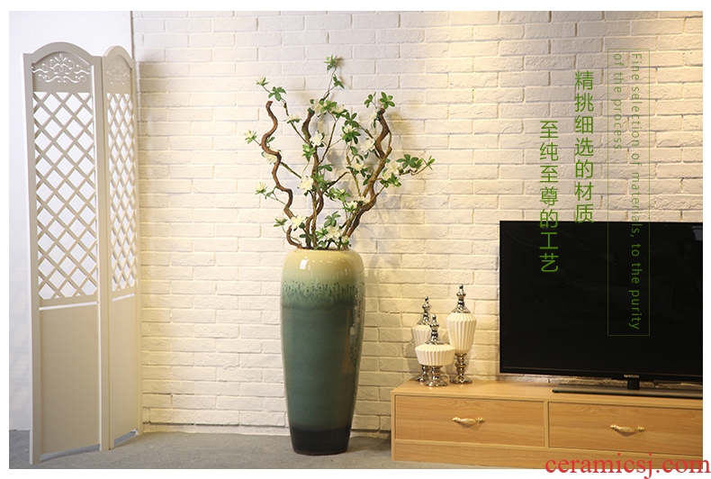 Modern new Chinese style of large vases, jingdezhen ceramics hand - made dried flowers, flower arrangement, the sitting room TV ark, furnishing articles - 552375207532