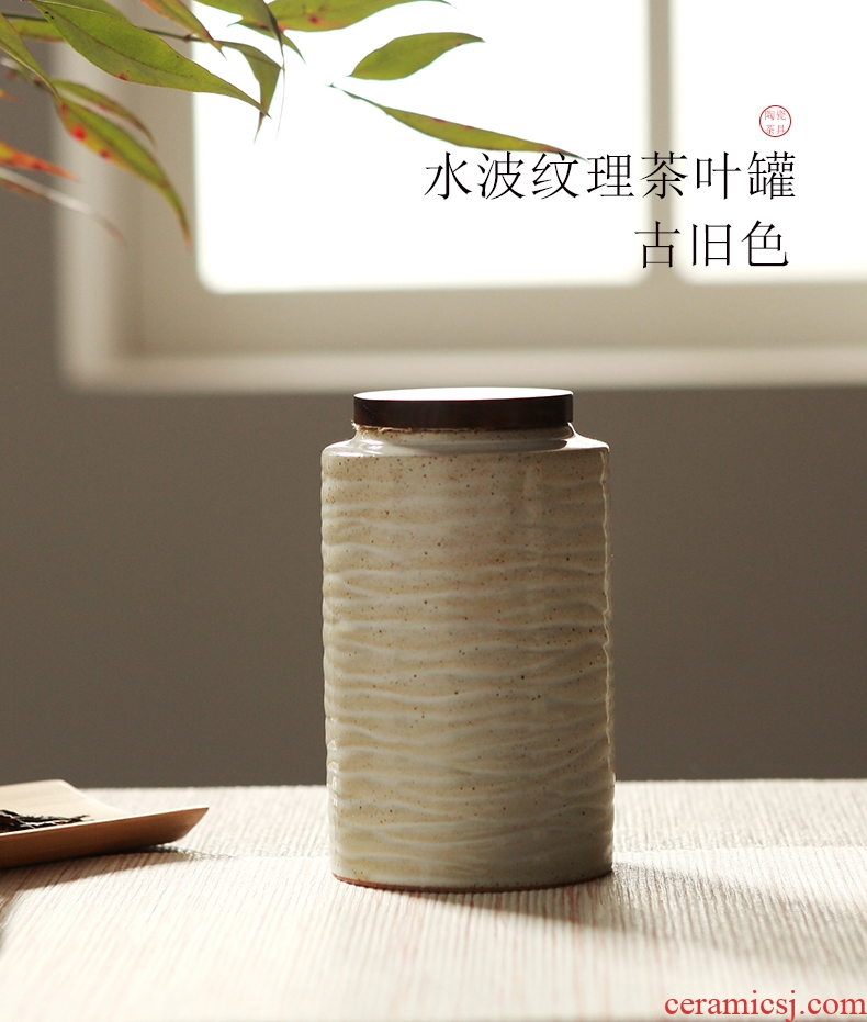 DH jingdezhen coarse pottery household storage tank gm caddy fixings manual small creative ceramic seal pot