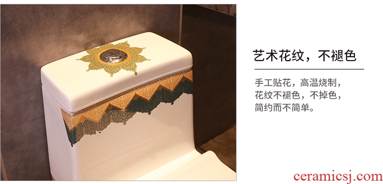 The flush toilet ceramic implement color siphon domestic adult sit lavatory toilet implement that defend bath