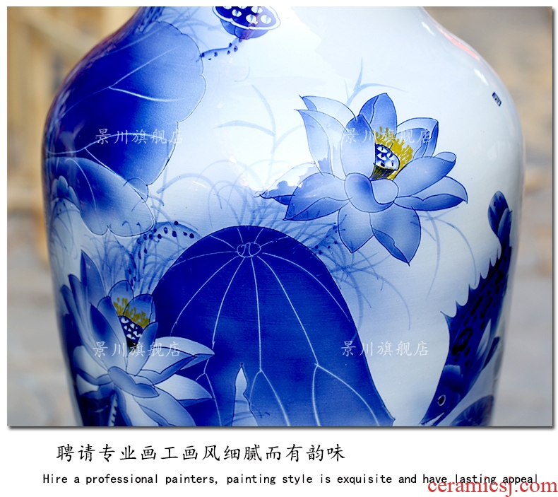 Postmodern new Chinese porcelain pot example room porch place nature science wearing small expressions using the big vase flowers, soft adornment - 544140108417