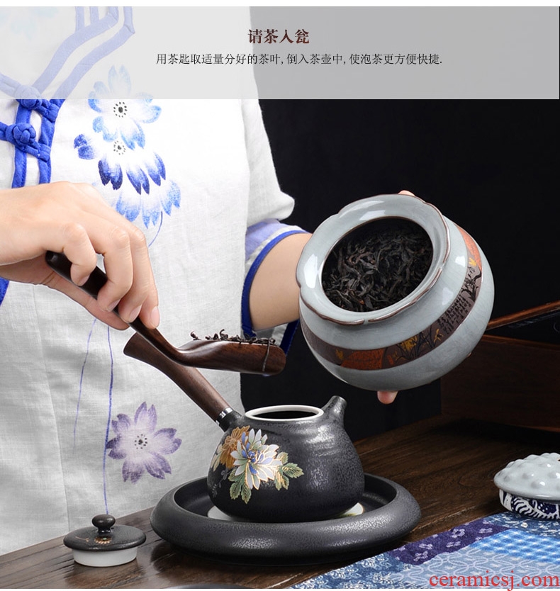 It still fang tea large bucket of pu - erh tea pot seal box elder brother up caddy fixings ceramic household