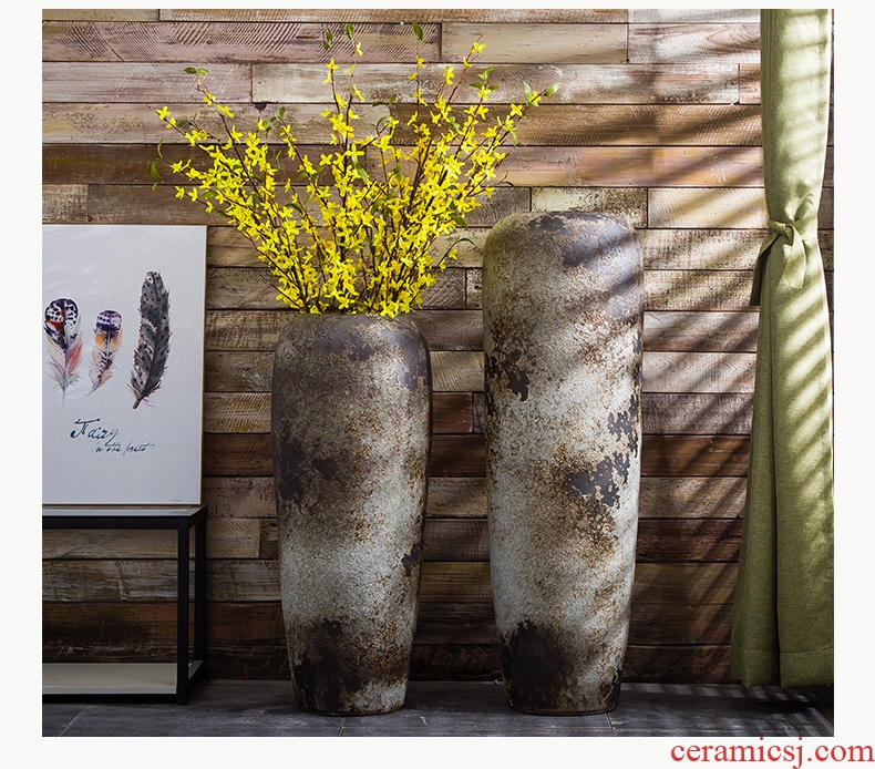 Jingdezhen ceramics live figure ground gourd vases large feng shui living room home furnishing articles - 570761669497
