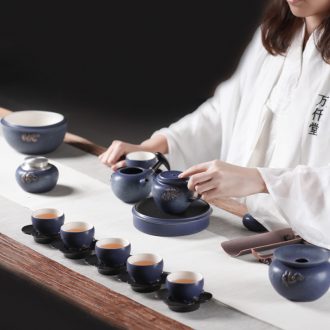 Thousands of thousand complete product ceramic tea set # 6 people with kung fu tea set business gift box tianshui