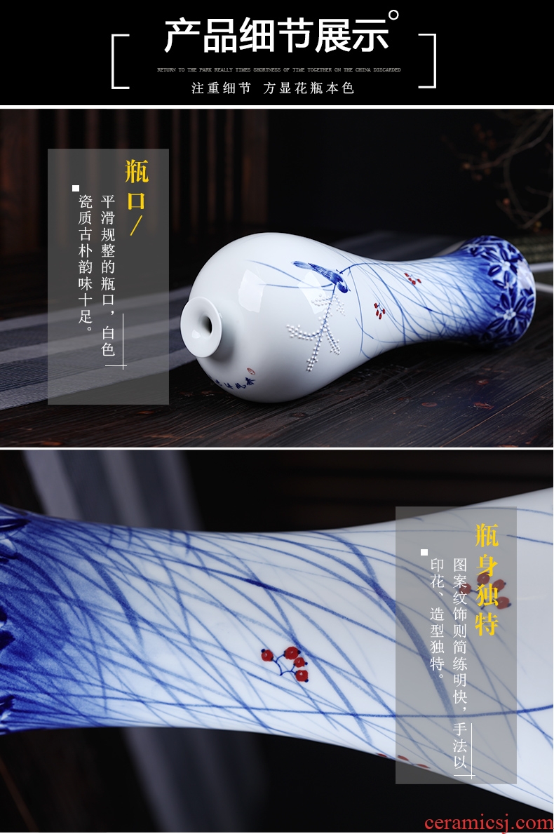 The Master of jingdezhen ceramics hand - made antique Chinese blue and white porcelain vases, flower arrangement sitting room porch place large - 560747089989