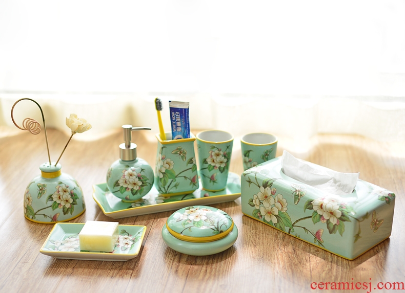 Murphy set American country ceramic sanitary ware has five new Chinese style toilet bathroom toiletries decorative furnishing articles