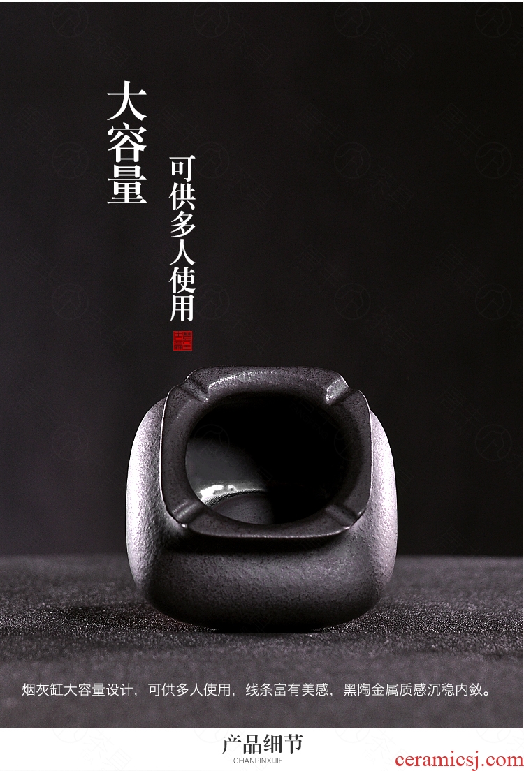 Tang Xian large creative ashtray personality ceramic wind fashion sitting room adornment kung fu tea tea ceremony with zero