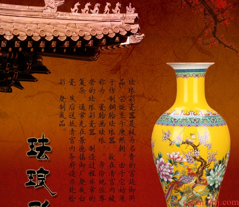 Household vase of new Chinese style restoring ancient ways ceramic creative living room decoration flower arranging containers dry flower is placed big desktop - 38542040707
