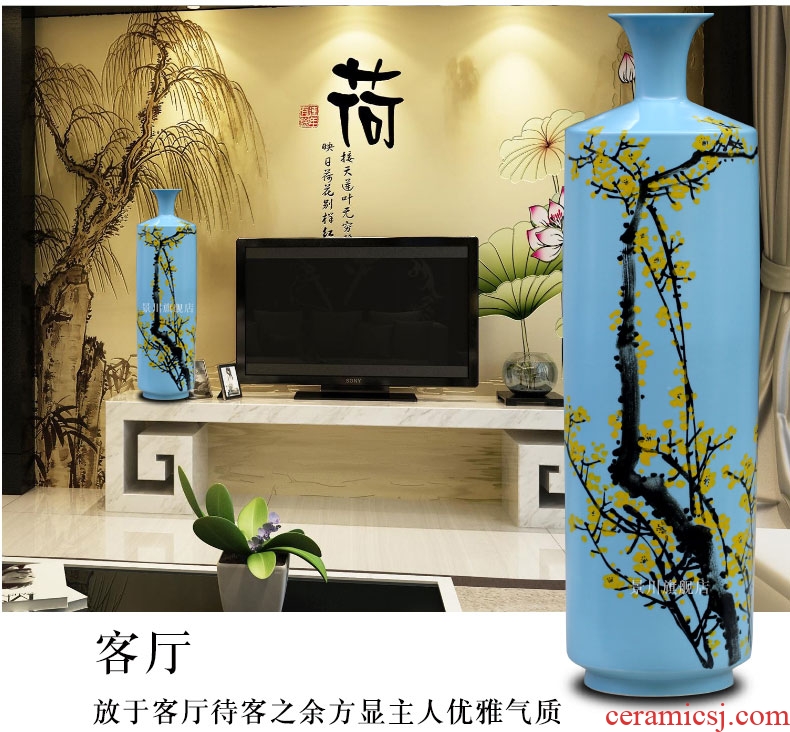 Jingdezhen ceramic hotel villa covers ground vase manual POTS dry flower, flower implement the sitting room is big flower arranging furnishing articles - 545827981294