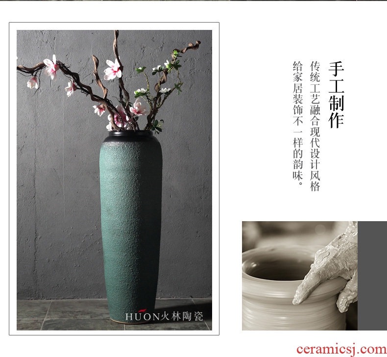 Jingdezhen ceramic new Chinese style of the big vase landing simulation dry flower arranging I and contracted sitting room porch villa furnishing articles - 556754645516