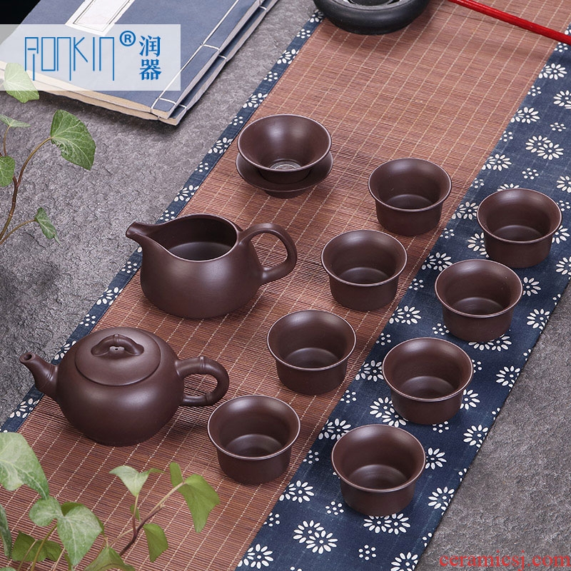 Ronkin purple clay ceramic cups of a complete set of household hot filtering teapot violet arenaceous kung fu tea set