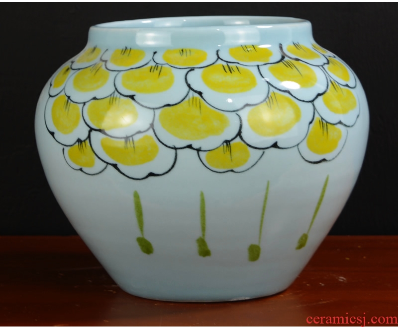 Jingdezhen ceramic vase creative television wine sitting room porch of new Chinese style household soft adornment flower arranging furnishing articles