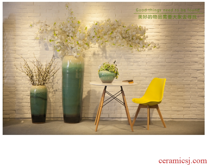 Jingdezhen ceramics maxim big yellow vase furnishing articles of Chinese style sitting room ground adornment housewarming gift - 552375207532