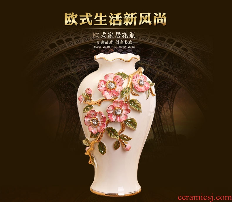 European furnishing articles vase household ceramic wine sitting room of large vase creative China large Roman column planter - 522935495122