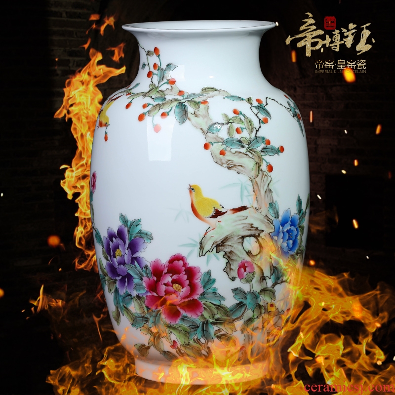 Master of jingdezhen ceramics hand-painted pastel sound spring figure wax gourd vases, modern household adornment handicraft furnishing articles