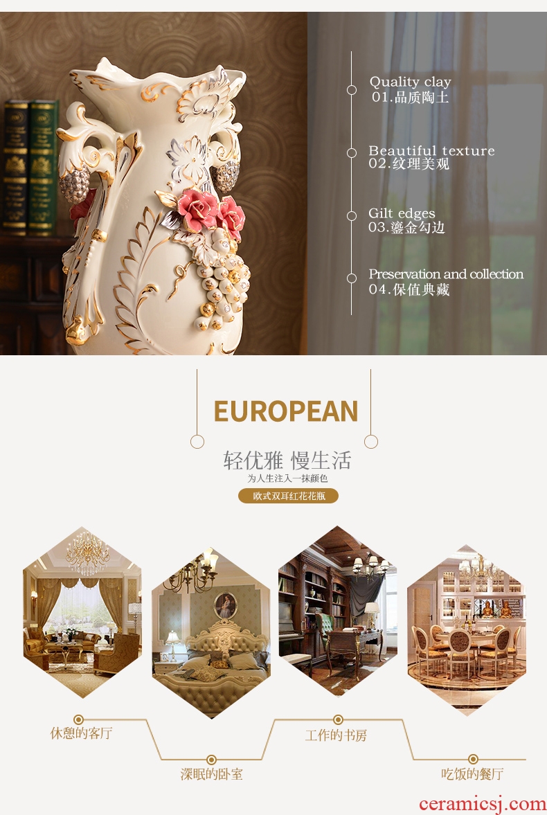 Jingdezhen hand - made pastel landscape ceramic large vases, large sitting room adornment hotel furnishing articles - 567506535653