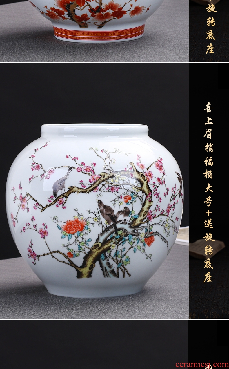 Ceramic vases, flower arrangement sitting room place I and contracted retro dry flower of large European jingdezhen porcelain pot - 570451101191