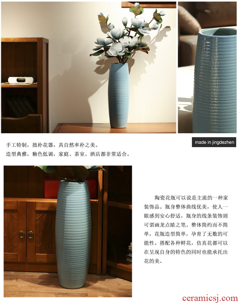 Jingdezhen ceramics three - piece vase furnishing articles flower arrangement of Chinese style porch decoration home decoration large sitting room - 533961985720