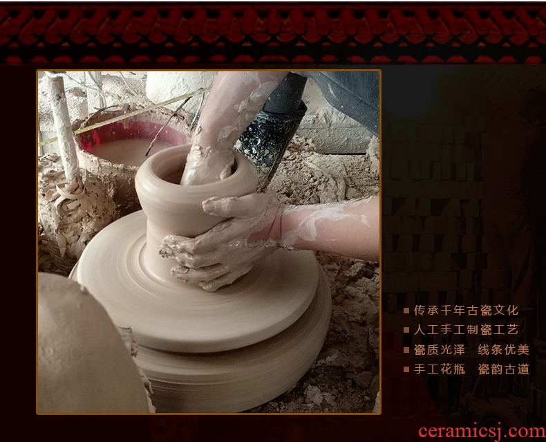 Jingdezhen ceramic furnishing articles adornment that occupy the home sitting room of large vase flower arranging hotel European modern vase - 572498057078